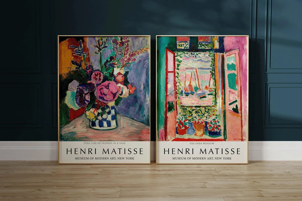 Lot d'estampes Henri Matisse : Nature morte aux pivoines et Fenêtre ouverte