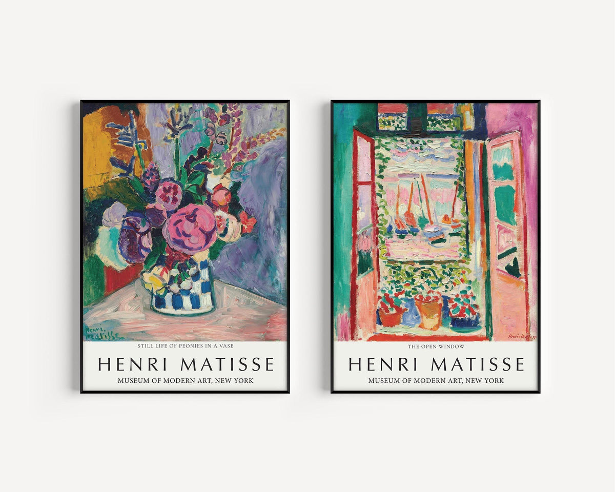 Lot d'estampes Henri Matisse : Nature morte aux pivoines et Fenêtre ouverte