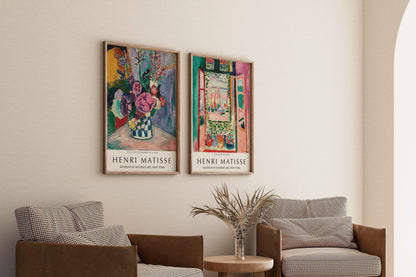 Lot d'estampes Henri Matisse : Nature morte aux pivoines et Fenêtre ouverte