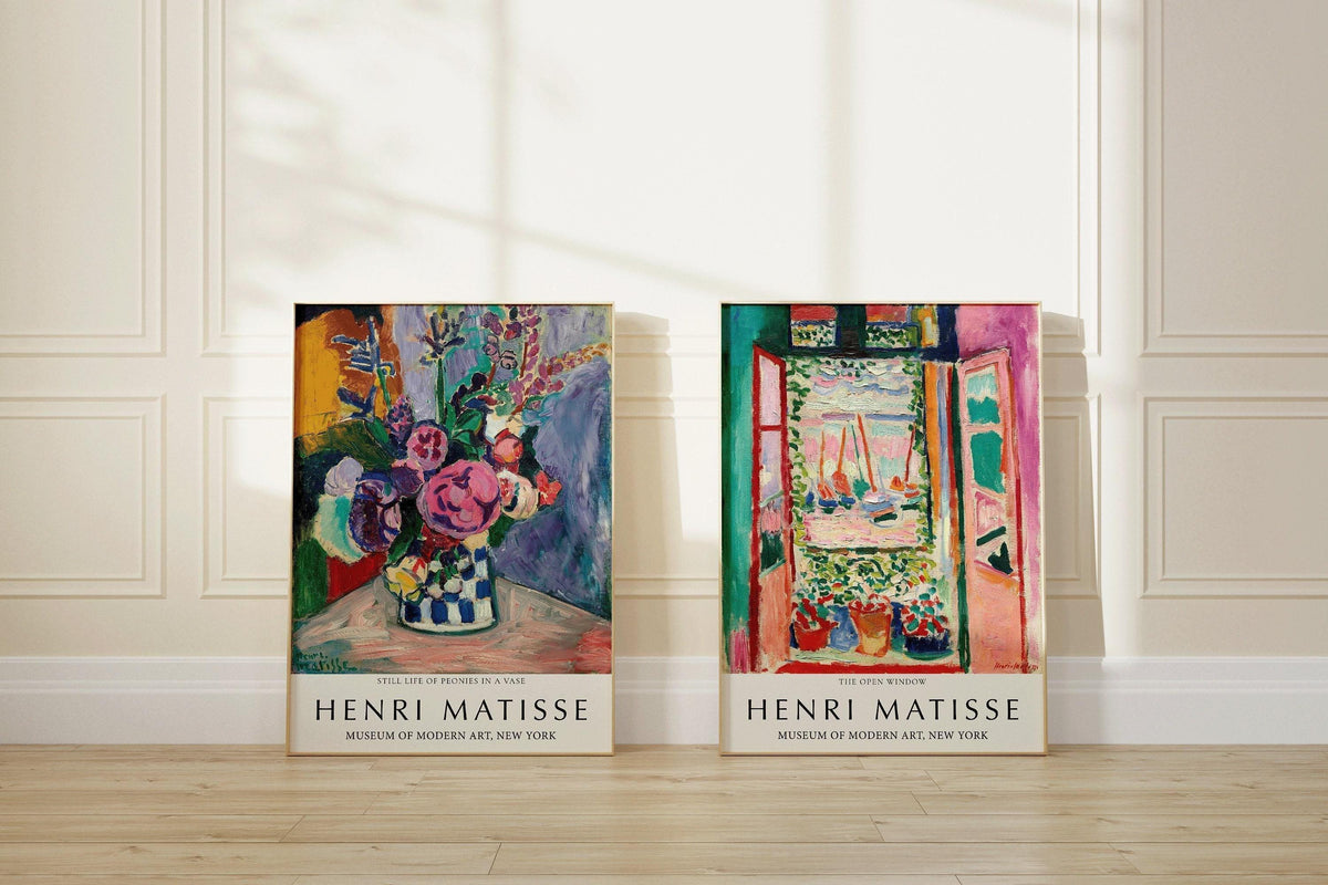 Lot d'estampes Henri Matisse : Nature morte aux pivoines et Fenêtre ouverte