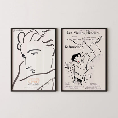 Matisse & Toulouse-Lautrec Art Prints: Neutral Gallery Wall Set