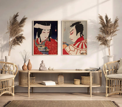 Natori Shunsen Kabuki Actor Prints: Japanese Shin Hanga Ukiyoe Poster Set