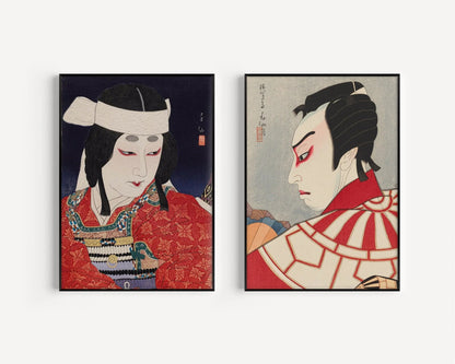 Natori Shunsen Kabuki Actor Prints: Japanese Shin Hanga Ukiyoe Poster Set