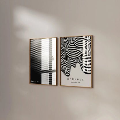 Bauhaus Art Print Set: Black and White Mid-Century Modern Posters