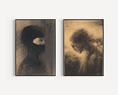 Odilon Redon & Estampes Stamkart : Décoration surréaliste Dark Academia