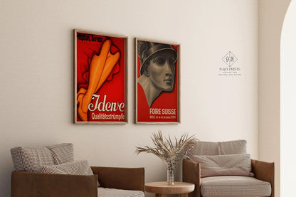 Affiches Art Déco rouges suisses : Hans Handschin, créateur d'affiches vintage