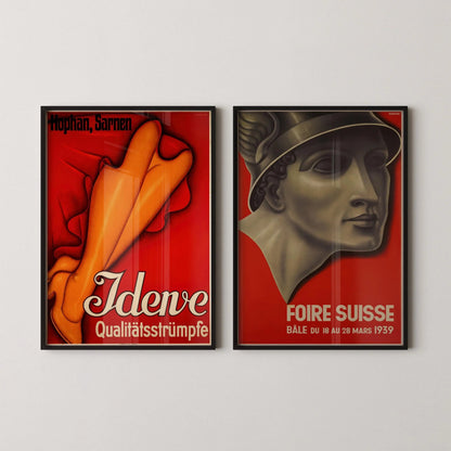 Affiches Art Déco rouges suisses : Hans Handschin, créateur d'affiches vintage