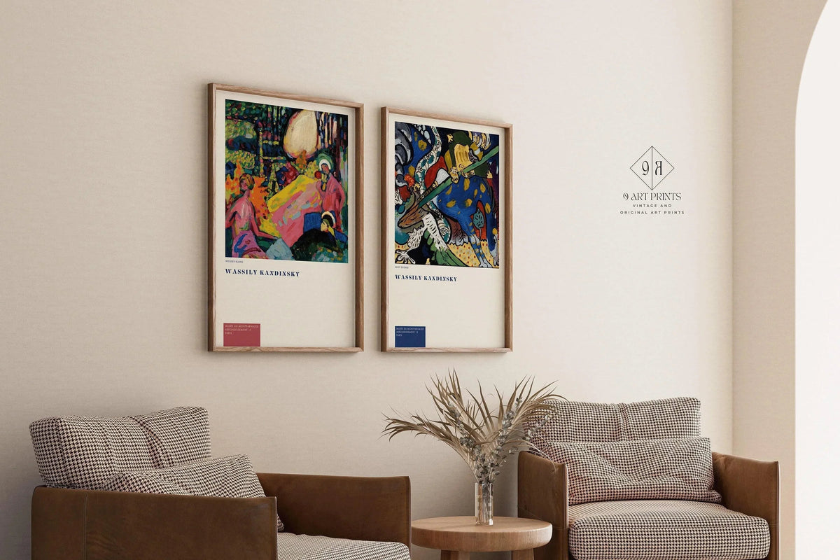 Kandinsky Abstract Art Prints: Weisser Klang & St. George Duo