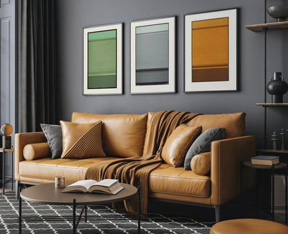 STATEMENT TRIO Abstract Art| Harmony of Broken Lines | James Ward | Minimalist Modern Art available framed