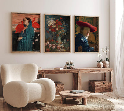 DÉCLARATION TRIO Art classique | Degas, Vermeer et Van Gogh | Disponible encadré ou non encadré