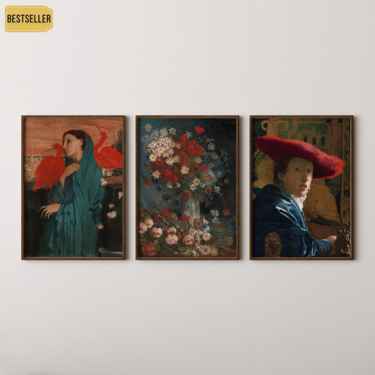 DÉCLARATION TRIO Art classique | Degas, Vermeer et Van Gogh | Disponible encadré ou non encadré