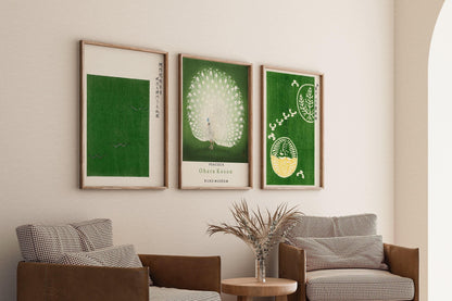 DÉCLARATION TRIO Vert japonais | Estampes d'Ohara Koson disponibles avec ou sans cadre