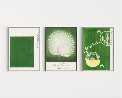 DÉCLARATION TRIO Vert japonais | Estampes d'Ohara Koson disponibles avec ou sans cadre