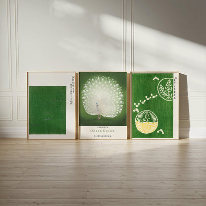 DÉCLARATION TRIO Vert japonais | Estampes d'Ohara Koson disponibles avec ou sans cadre