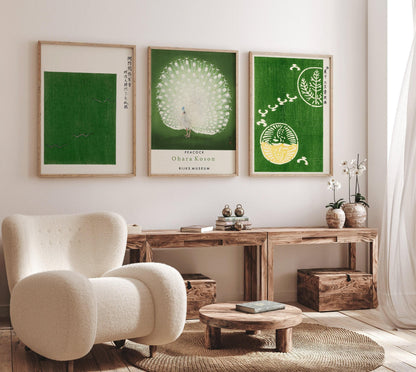 DÉCLARATION TRIO Vert japonais | Estampes d'Ohara Koson disponibles avec ou sans cadre