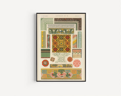 DÉCLARATION TRIO Owen Jones | Motifs vintages pompéiens, arabes et chinois disponibles encadrés