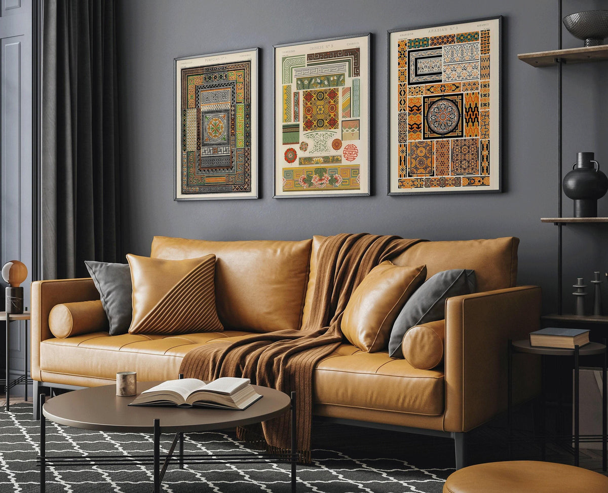 DÉCLARATION TRIO Owen Jones | Motifs vintages pompéiens, arabes et chinois disponibles encadrés