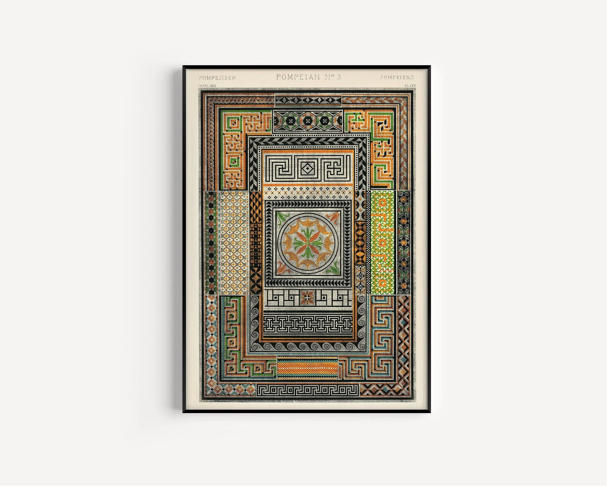DÉCLARATION TRIO Owen Jones | Motifs vintages pompéiens, arabes et chinois disponibles encadrés