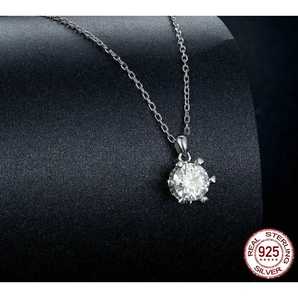 Stunning 1 Carat Moissanite Pendant Necklace | 925 Sterling Silver | Wedding & Bridal Fine Jewelry