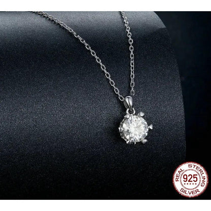 Stunning 1 Carat Moissanite Pendant Necklace | 925 Sterling Silver | Wedding & Bridal Fine Jewelry