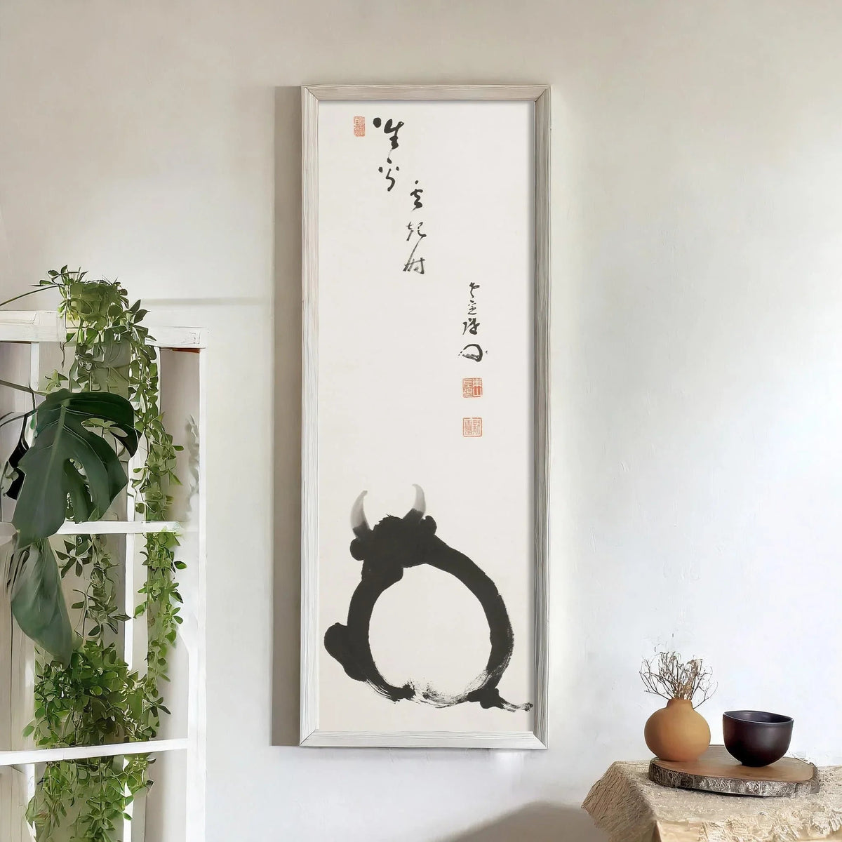 Takeda Mokurai : Estampe Giclée calligraphique Zen « Le bœuf blanc »