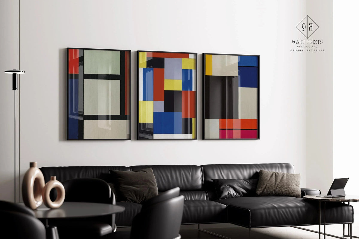 Theo van Doesburg - Colourblock Compositions || Vintage Dadaism Midcentury Modern Art (Available Frame or unframed)