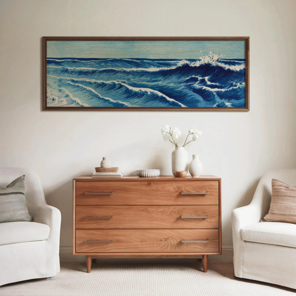 Estampe japonaise « Vagues de l'océan » de Uehara Konen, reproduction giclée