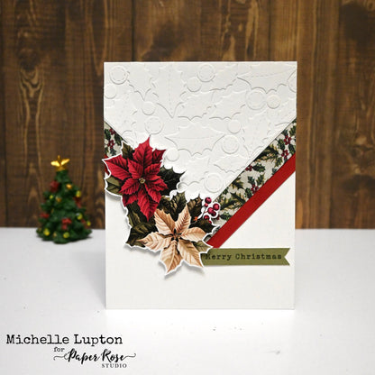 Bloc de papiers décoratifs Holly de Noël à découper 35166