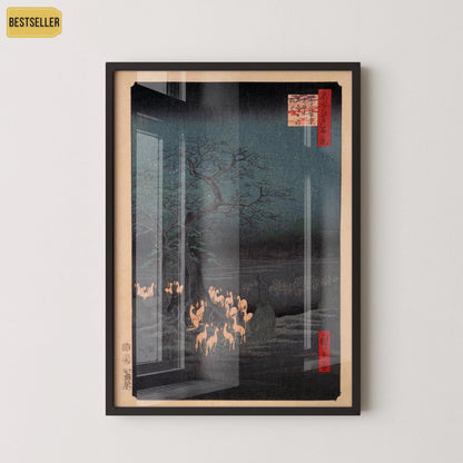 Estampe de renard d'Hiroshige : Art japonais vintage, Giclée d'art (Encadrement disponible)