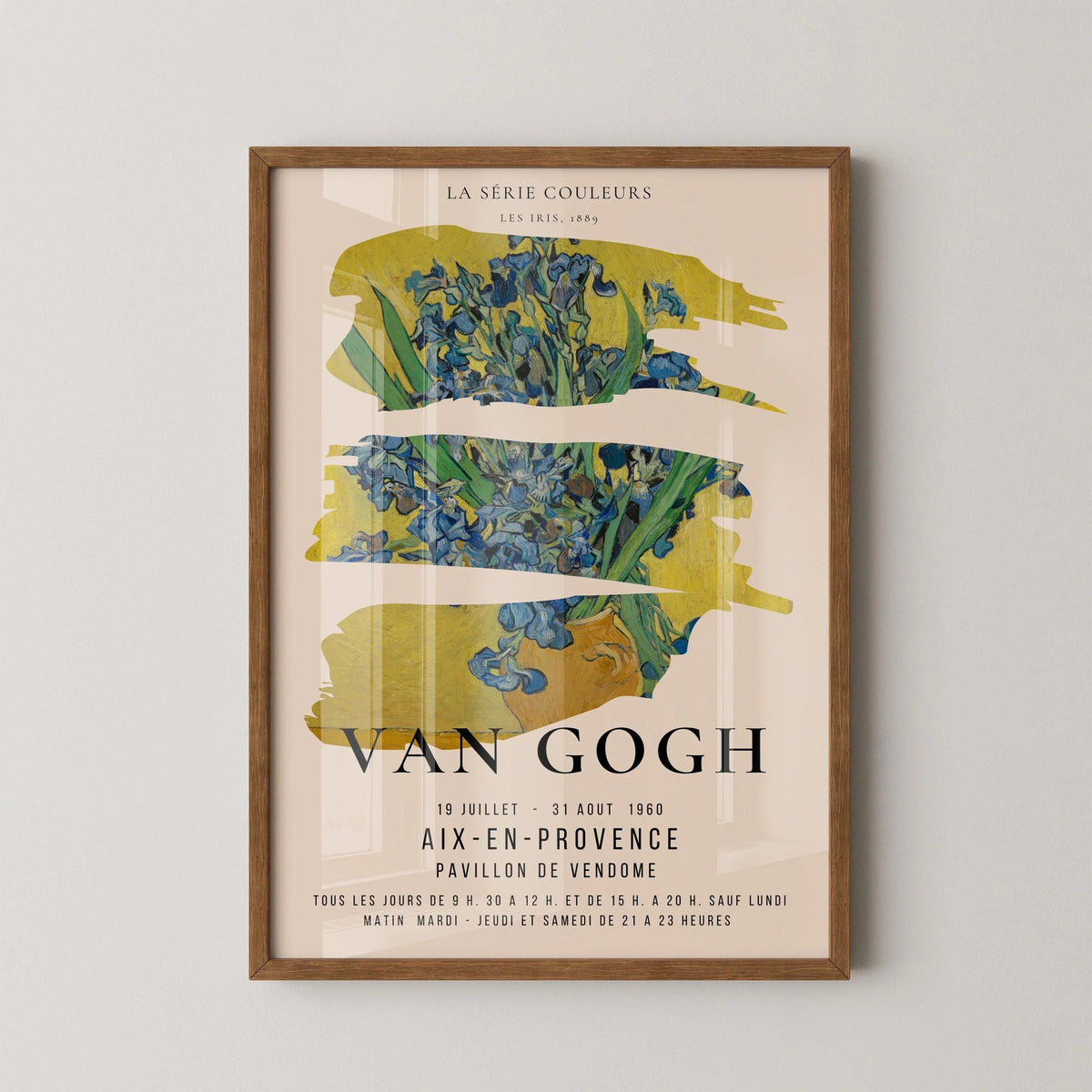 Van Gogh Irises Exhibition Poster: Fine Art Giclee Print