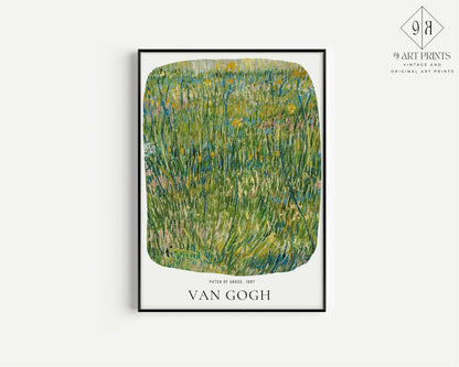 Vincent Van Gogh - Lopin d'herbe | Affiche d'exposition impressionniste classique emblématique, impression d'art (disponible encadrée à la main ou sans cadre)
