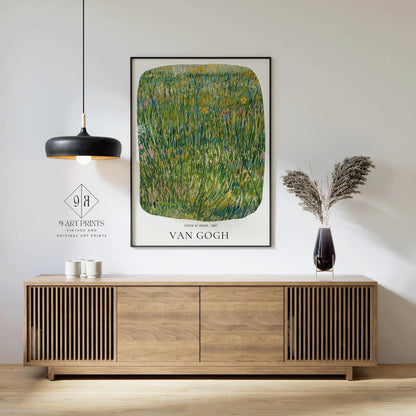 Vincent Van Gogh - Lopin d'herbe | Affiche d'exposition impressionniste classique emblématique, impression d'art (disponible encadrée à la main ou sans cadre)