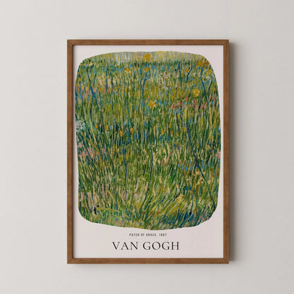Vincent Van Gogh - Lopin d'herbe | Affiche d'exposition impressionniste classique emblématique, impression d'art (disponible encadrée à la main ou sans cadre)