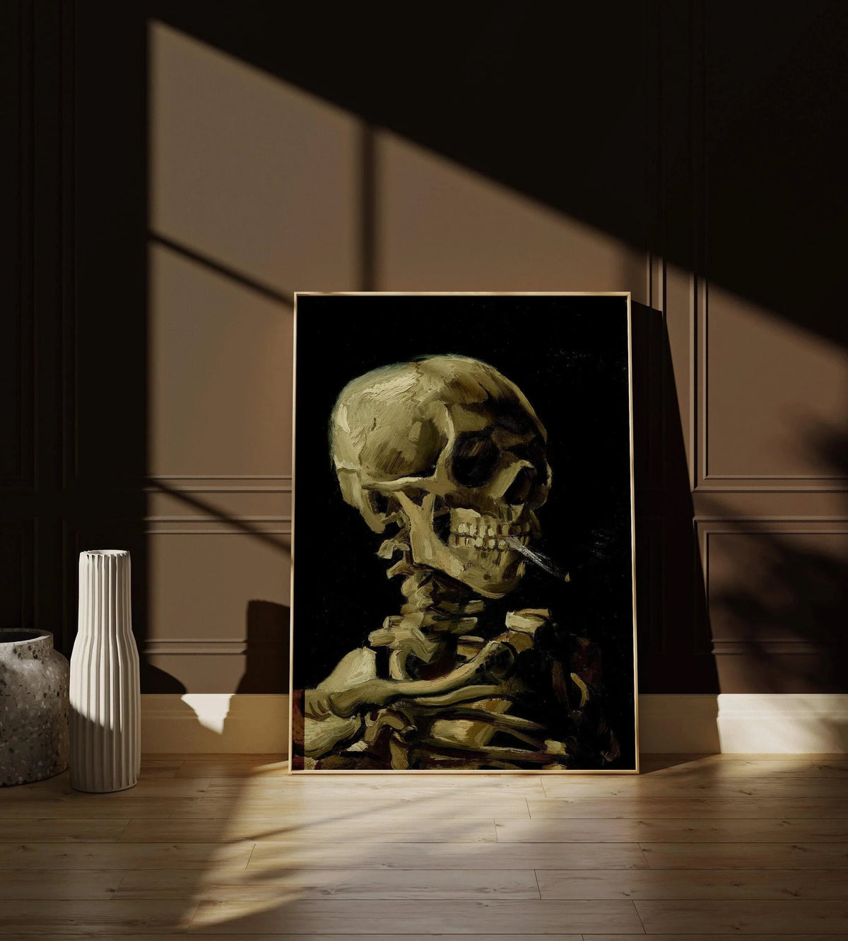 Vincent Van Gogh - Skeleton with Burning Cigarette | Iconic Classic Impressionist Fine Art Print (available handframed or unframed)