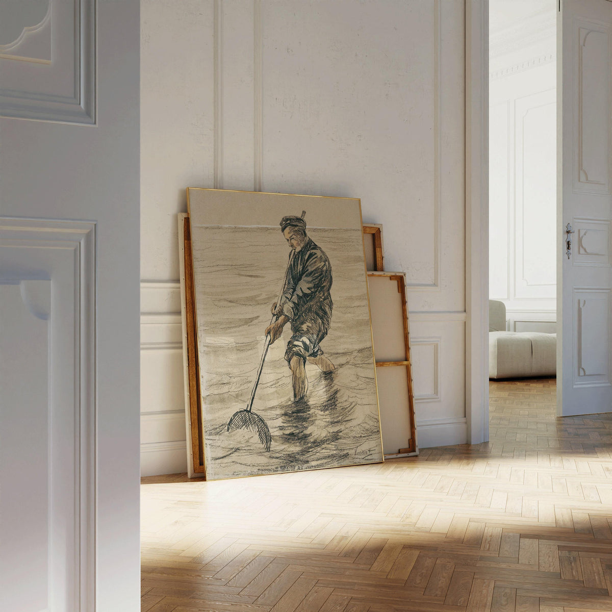 Vincent Van Gogh - The Shell Fisherman | Vintage Sketch Art (available handframed or unframed)