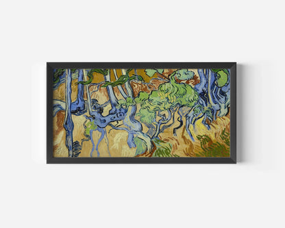Van Gogh Tree Roots Print: Vintage Impressionist Panoramic Art (2x1)
