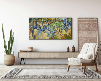 Van Gogh Tree Roots Print: Vintage Impressionist Panoramic Art (2x1)