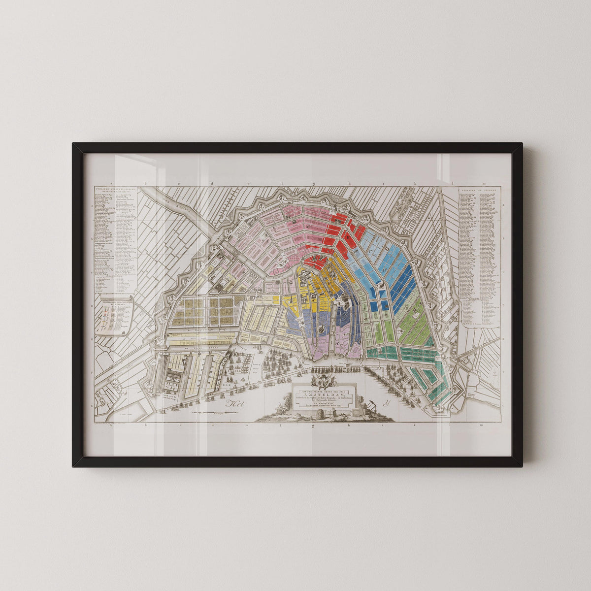 Vintage Amsterdam Map Print (available handframed or unframed)