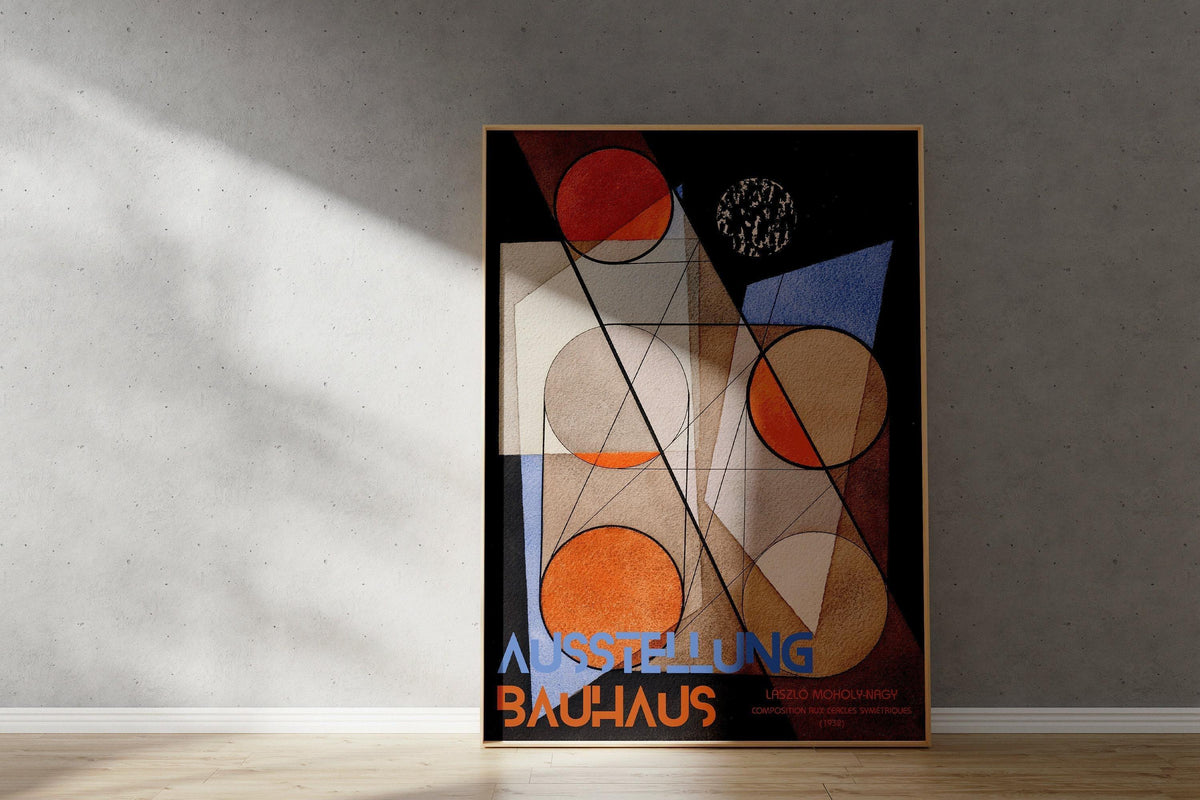 Affiche d'exposition Bauhaus : Impression d'art géométrique de László Moholy-Nagy