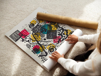 Impression d'art Kandinsky Bauhaus : Petits Mondes V, Moderne du milieu du siècle (Giclée)