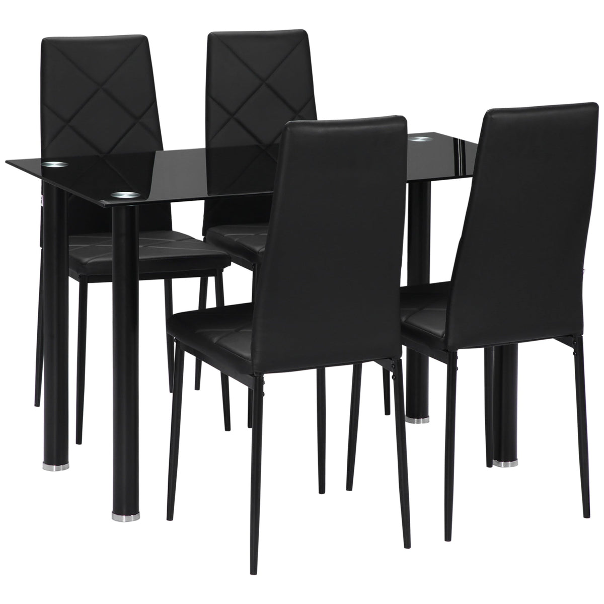 Ensemble de salle à manger compact Adam pour 4 personnes - Noir