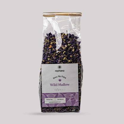 Tisane de Mauve sauvage – Fleurs entières de Mauve pourpre par Rayhana Organics