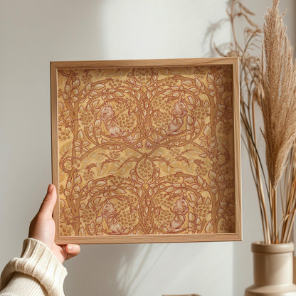 William Morris Bramble & Squirrels Art Print: Vintage Botanical Pattern (1x1)