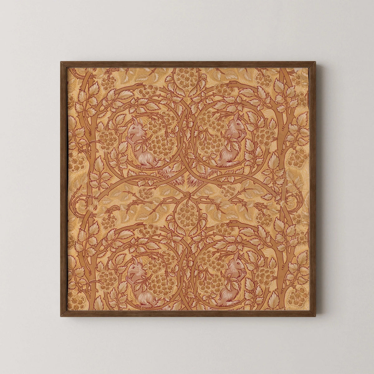 William Morris Bramble & Squirrels Art Print: Vintage Botanical Pattern (1x1)