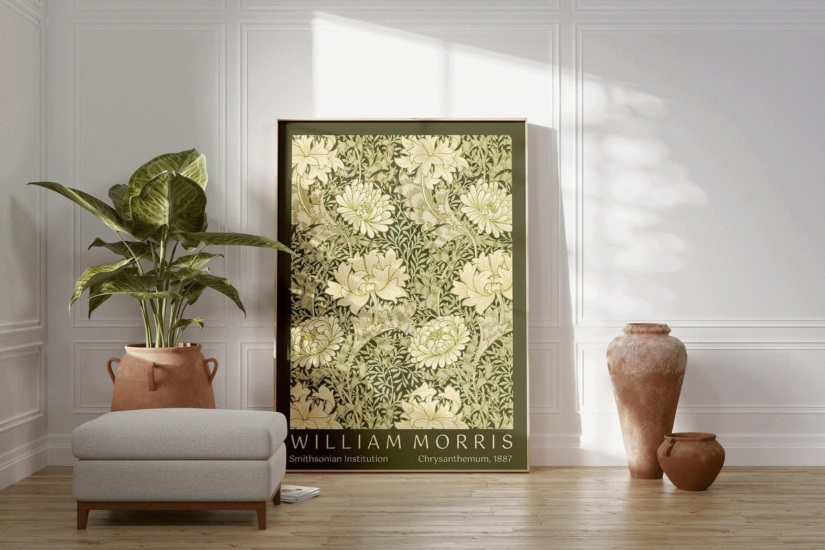 Impression Chrysanthemum de William Morris : Art botanique vintage