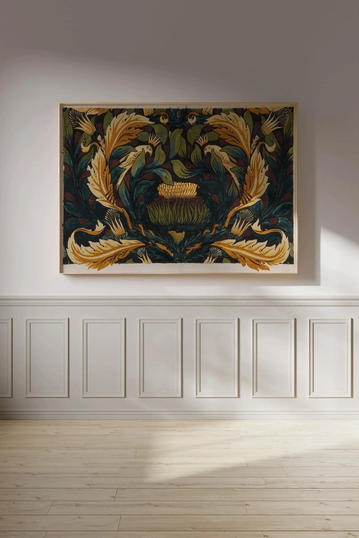 William Morris - Crowned Bird with Artichokes PRINT | A Magnificent Vintage Botanical Artwork (available handframed)