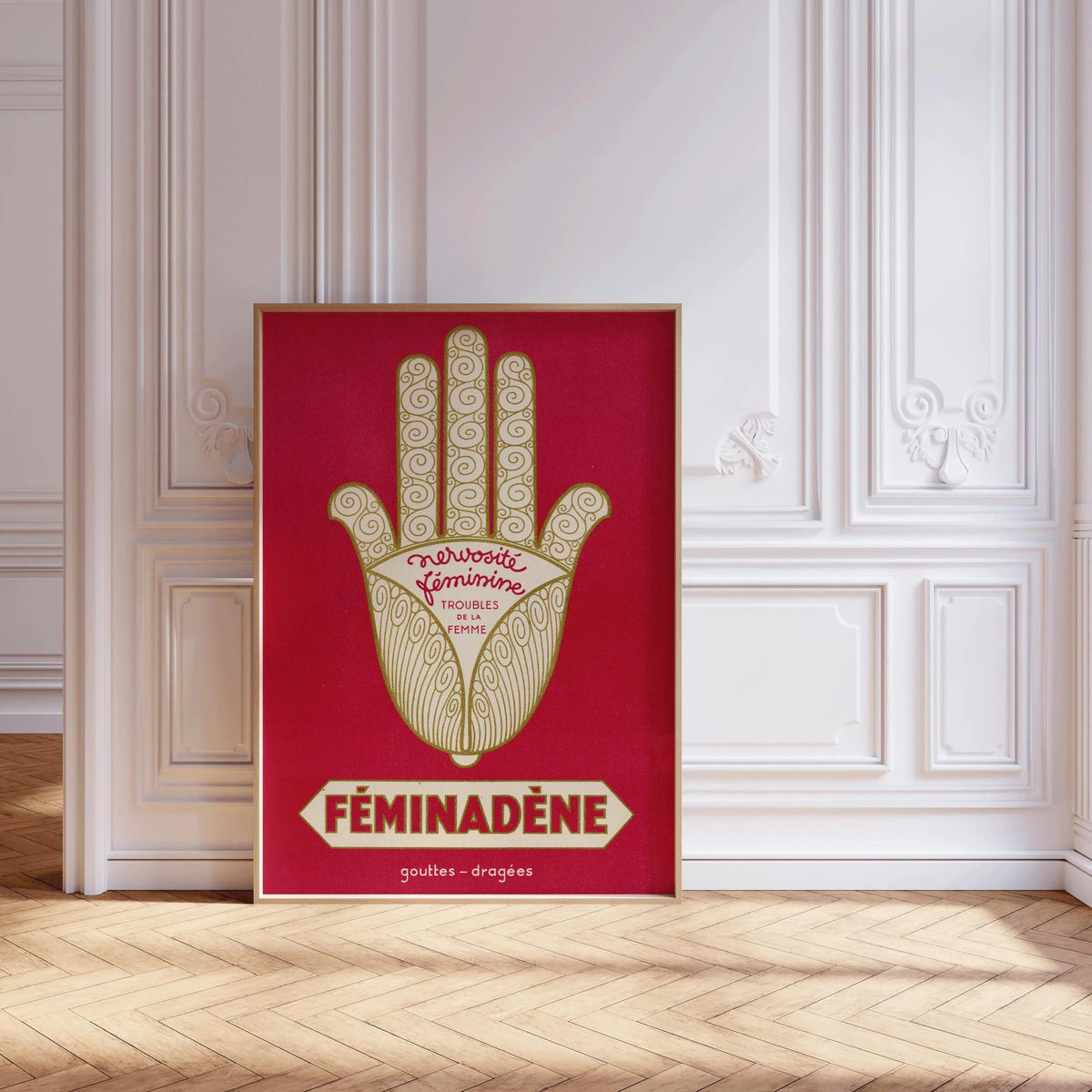 F√©minad√®ne Vintage French Poster: Red Giclee Print, Woman's Health
