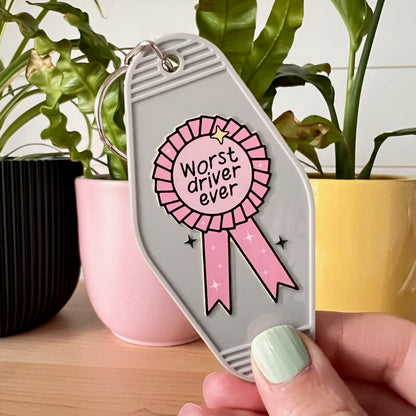 Worst driver ever Motel keychain