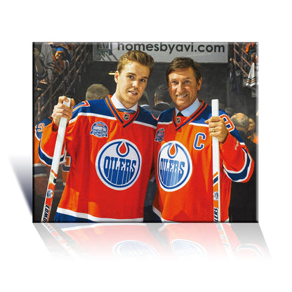 Wayne Gretzky and Connor McDavid Edmonton NHL Canvas (16x20)