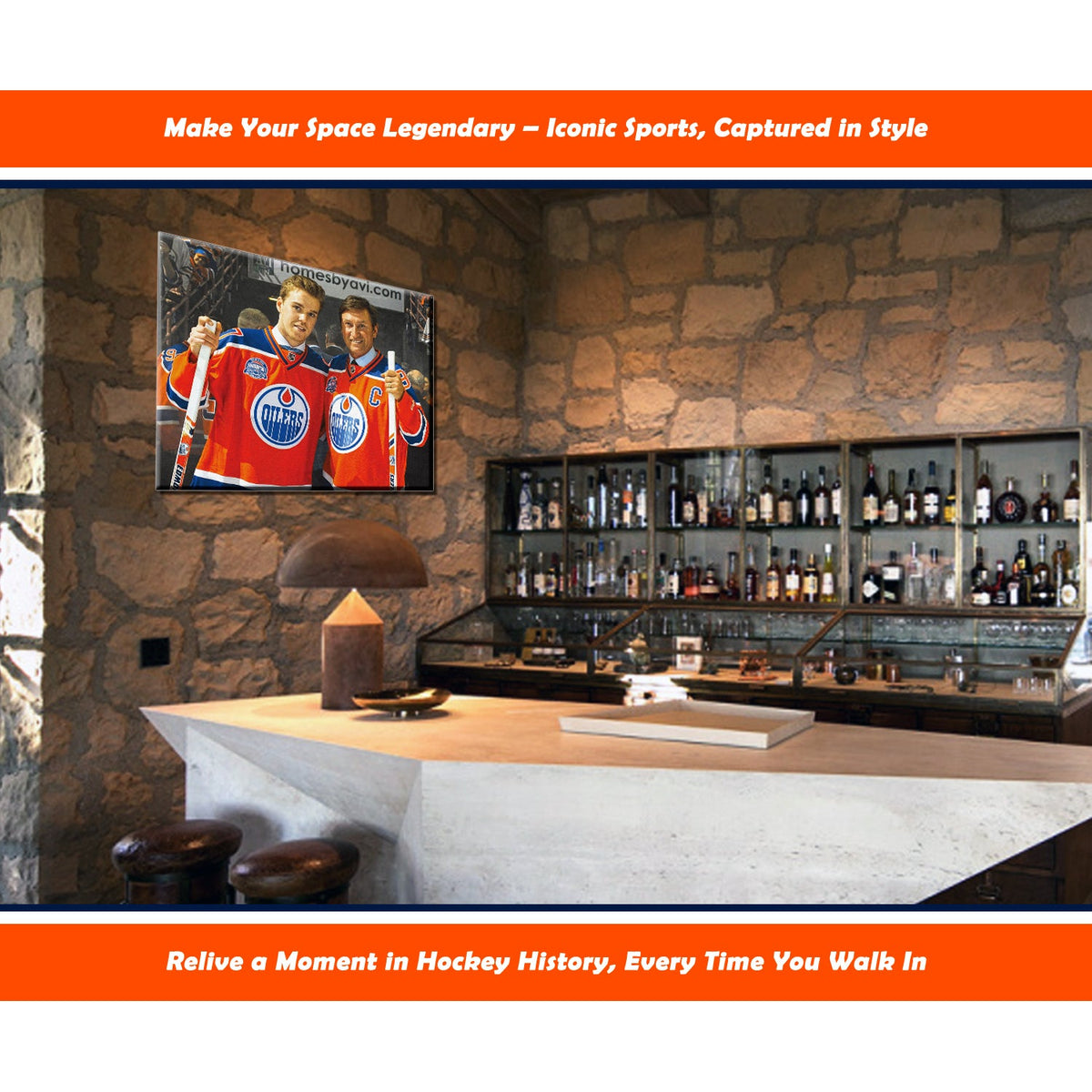 Wayne Gretzky and Connor McDavid Edmonton NHL Canvas (16x20)